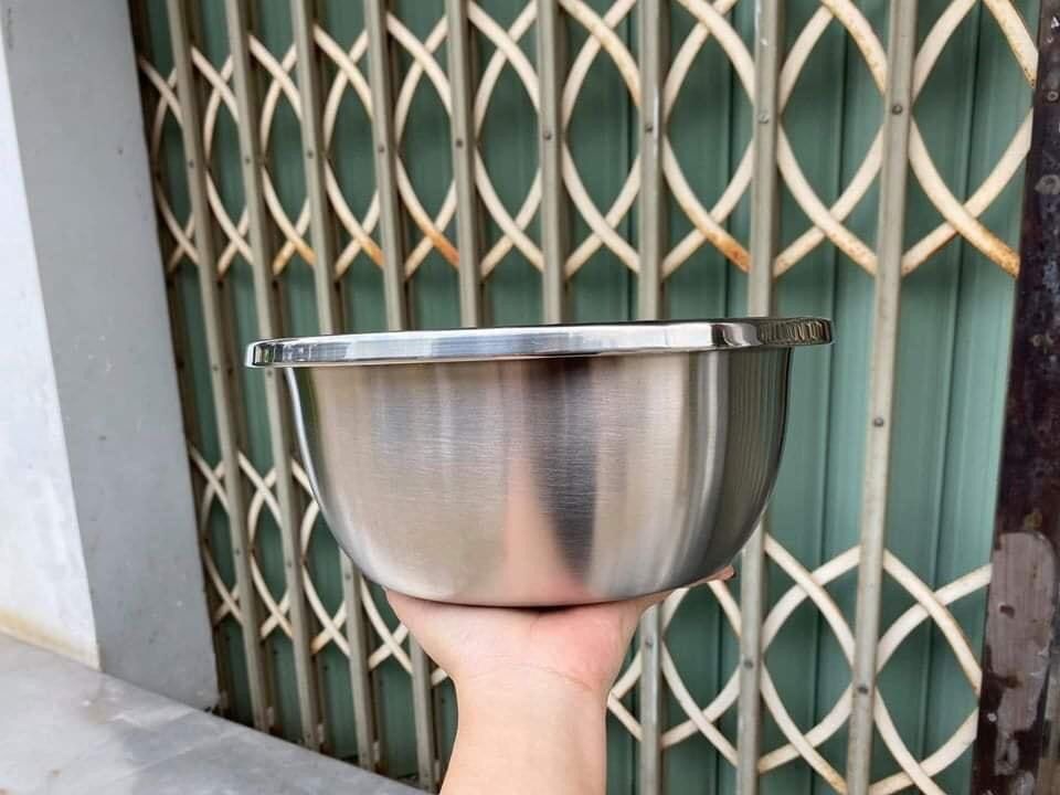 BỘ THAU INOX 304 - 4 THAU - 1 RỔ